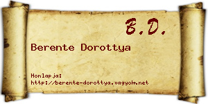 Berente Dorottya névjegykártya